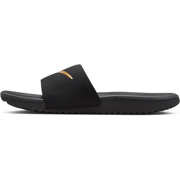 NWT Nike Unisex Kawa Slide Sandal, Black/Metallic Gold, 5  Big Kid - Picture 1 of 5